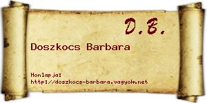 Doszkocs Barbara névjegykártya