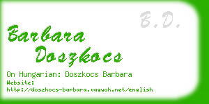 barbara doszkocs business card